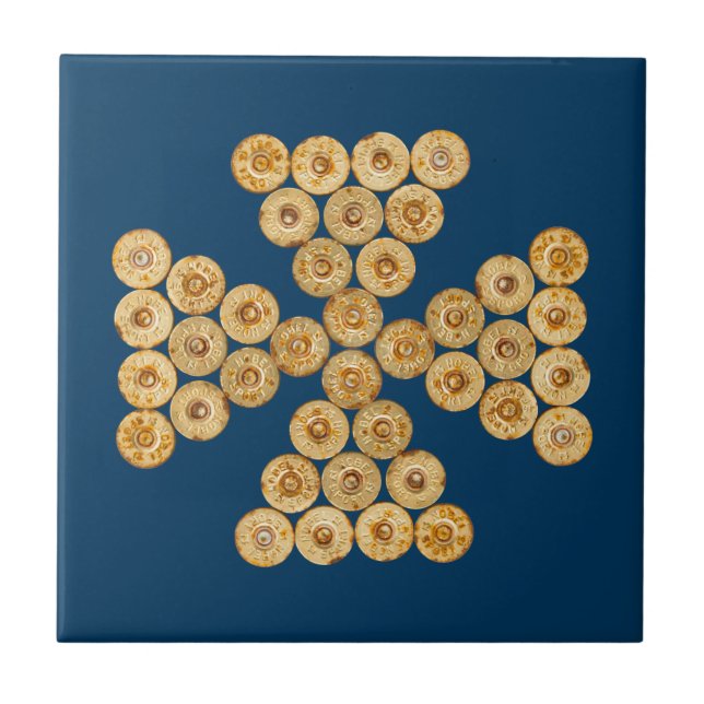 Azulejo De Cerâmica Visão superior dos cartuchos de caça (Frente)