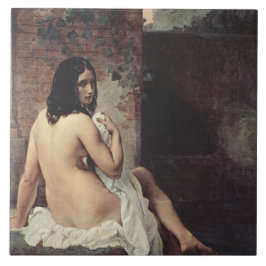 Azulejo De Cerâmica Visão traseira de um couro (Francesco Hayez)
