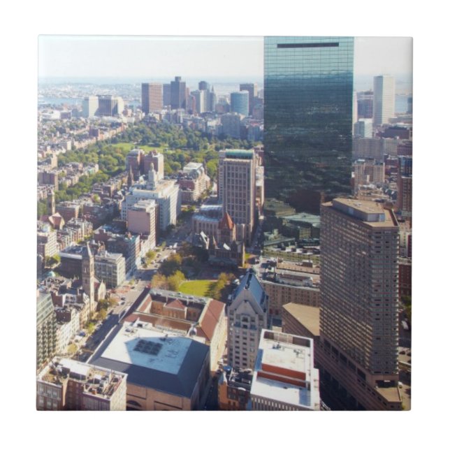 Azulejo De Cerâmica Vista aérea de Boston (Frente)