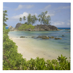 Azulejo De Cerâmica Vista costeira na Ilha de Mahe