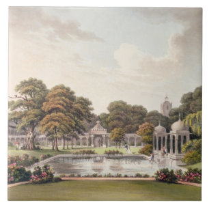 Azulejo De Cerâmica Vista da abóbada, pavilhão de Brigghton, gravado