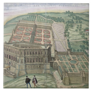 Azulejo De Cerâmica Vista da casa de campo Farnese e dos jardins, 'de