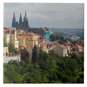 Azulejo De Cerâmica Vista da Catedral de São Vito, Praga, República Tc
