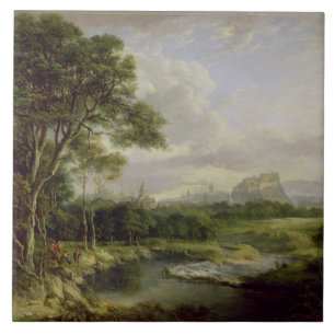 Azulejo De Cerâmica Vista da cidade de Edimburgo, c.1822 (óleo no can