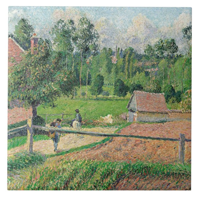 Azulejo De Cerâmica Vista da janela do artista Camille Pissarro (Frente)