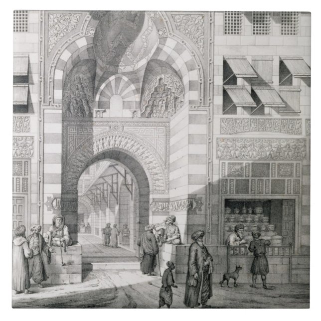 Azulejo De Cerâmica Vista da porta do Kaid-Bey de Okal, 'dos (Frente)