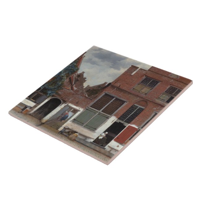 Azulejo De Cerâmica Vista de casas em Delft The Little Street (Lateral)