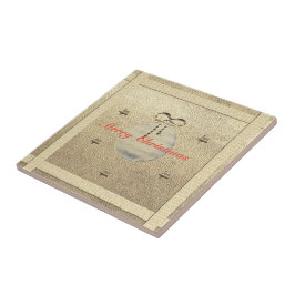 Azulejo De Cerâmica Vista de Feriado Dourado Retroativo