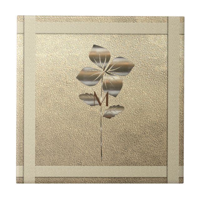 Azulejo De Cerâmica Vista de Feriado Dourado Retroativo (Frente)