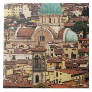 Azulejo De Cerâmica Vista de Florença, Itália da Piazza