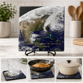 Azulejo De Cerâmica Vista de satélite do furacão Sandy