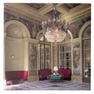 Azulejo De Cerâmica Vista do Antechamber com descrição alegórica