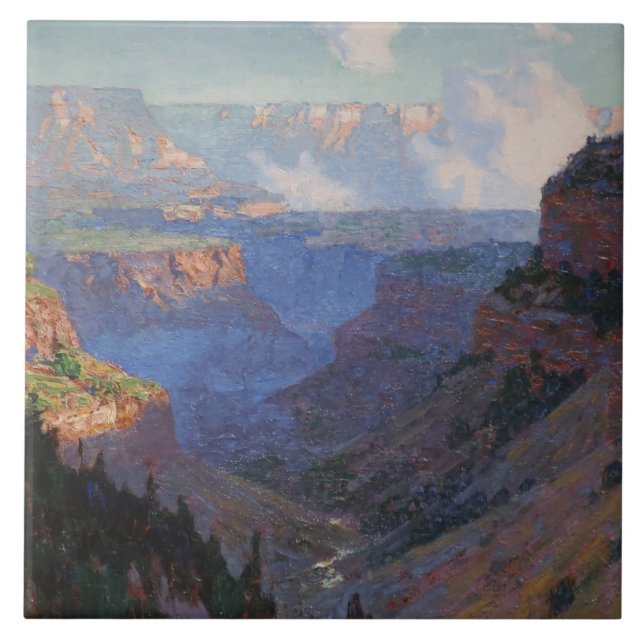 Azulejo De Cerâmica Vista do Grand Canyon (por E.H. Potthast) (Frente)