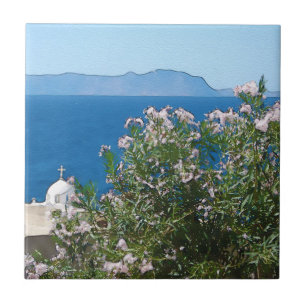 Azulejo De Cerâmica Vista do mar de aquarelas