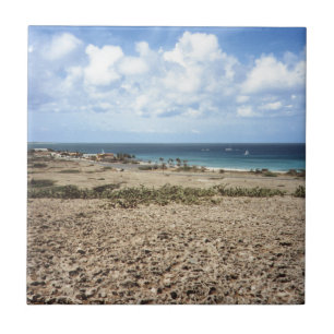 Azulejo De Cerâmica Vista do Oceano Rochoso de Aruba