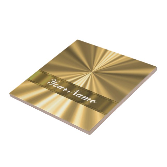 Azulejo De Cerâmica Vista metálica do ouro (Lateral)