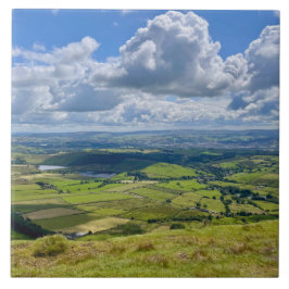 Azulejo De Cerâmica Vista pacífica de Pendle Hill..