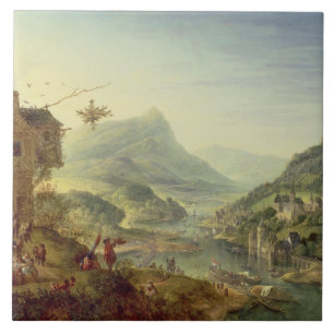 Azulejo De Cerâmica Vista panorâmica no Rhine (pares com 59649)