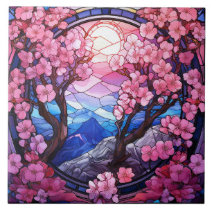 Azulejo De Cerâmica Vitraça de Flor de Cerejeira