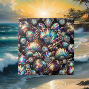 Azulejo De Cerâmica Viver na Costa Opala de Concha Preta do Mar Diam
