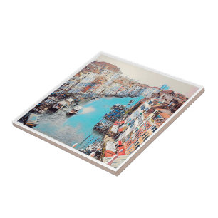 Azulejo De Cerâmica VNT008 VENICE, Grande Canal, Itália,