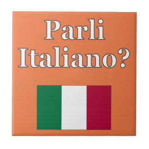 Azulejo De Cerâmica Você fala italiano? em italiano. Sinalizador