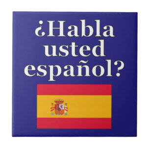 Azulejo De Cerâmica Você fala o espanhol? no espanhol. Bandeira