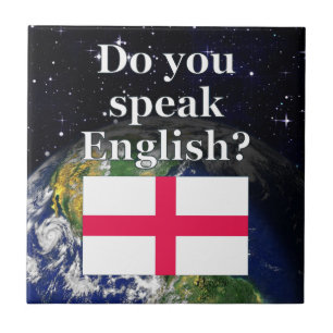 Azulejo De Cerâmica Você fala o inglês? em inglês. Bandeira & terra