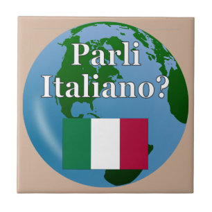 Azulejo De Cerâmica Você fala o italiano? no italiano. Bandeira &