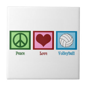 Azulejo De Cerâmica Voleibol do amor da paz