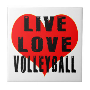Azulejo De Cerâmica Voleibol vivo do amor