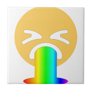 Azulejo De Cerâmica vômito do arco-íris emoji