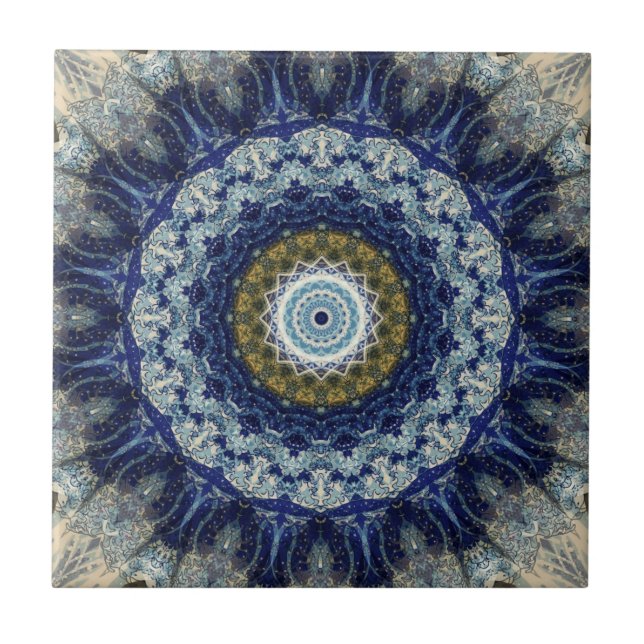 Azulejo De Cerâmica Vôo da mandala das andorinhas (Frente)