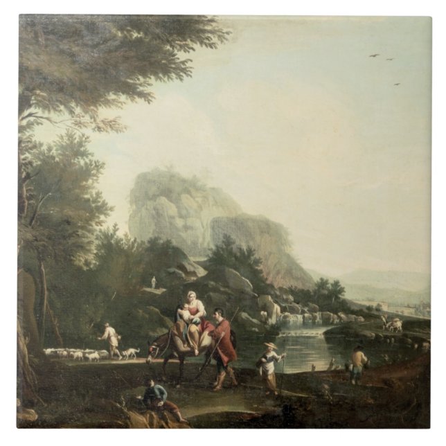 Azulejo De Cerâmica Vôo em Egipto (Frente)