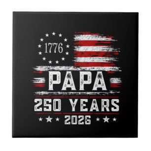 Azulejo De Cerâmica Vovô Americano Bandeira dos EUA 250 Anos 4 de Julh