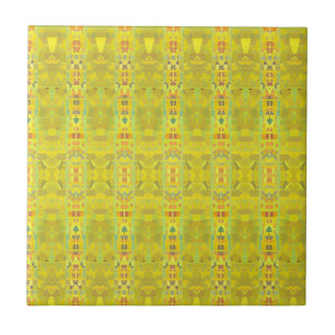 Azulejo De Cerâmica Vozes ouros geométricas geométricas do mosaico ver