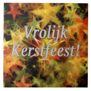 Azulejo De Cerâmica Vrolijk Kerstfeest! Feliz Natal no wf holandês