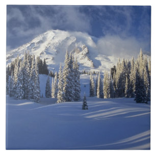 Azulejo De Cerâmica WA, Monte Rainier NP, Monte Rainier e Paradise