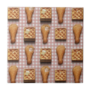 Azulejo De Cerâmica waffles de frango gingham