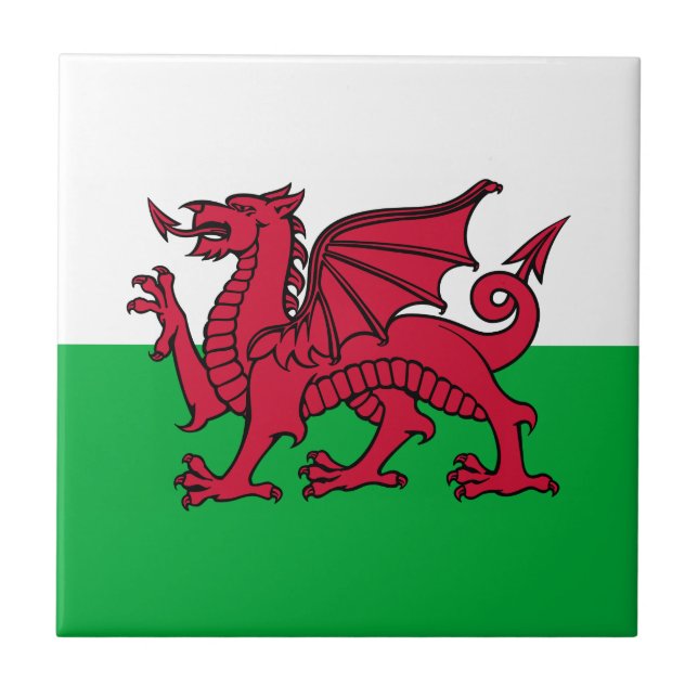Azulejo De Cerâmica Wales - bandeira de Galês (Frente)