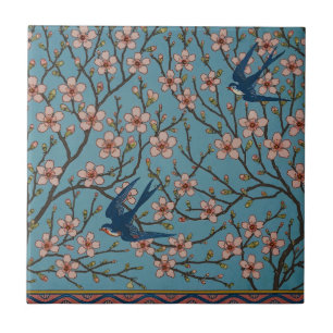Azulejo De Cerâmica Walter Crane Almond Blossom & Swallow
