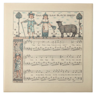 Azulejo De Cerâmica Walter Crane Baa Baa Ovelha Negra Rima Infantil