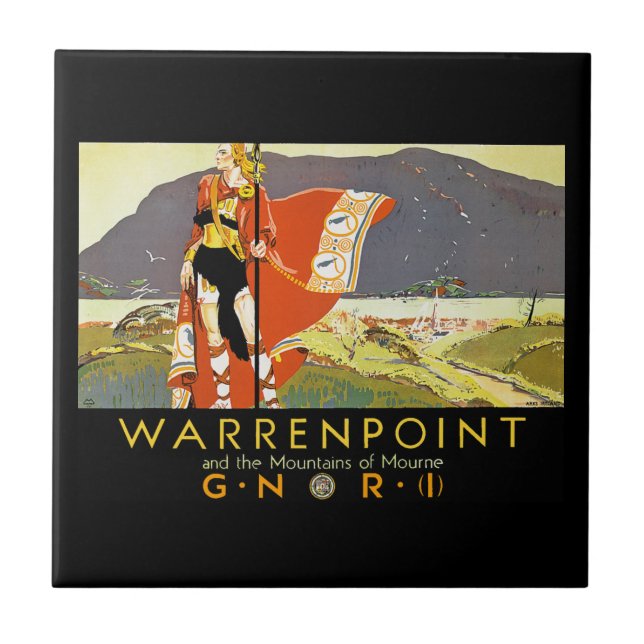 Azulejo De Cerâmica Warrenpint e os Montanos de Mourne (Frente)