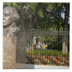 Azulejo De Cerâmica Washington, C.C., estátua de George Washington,