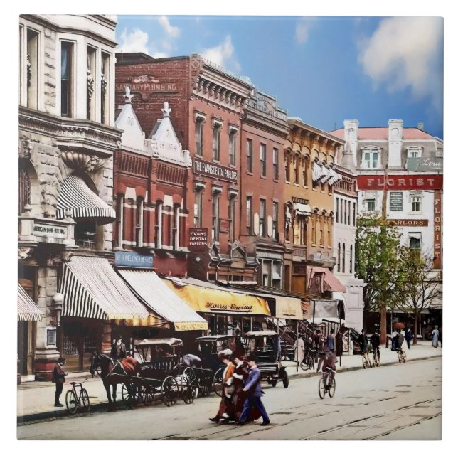 Azulejo De Cerâmica Washington DC - Rua F c1906 (Frente)