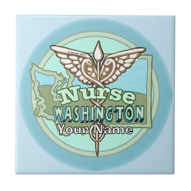 Azulejo De Cerâmica Washington Nurse Caduceus (Frente)
