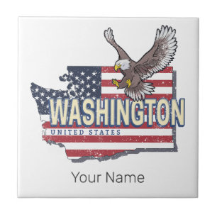 Azulejo De Cerâmica Washington State United States Map USA Souvenir