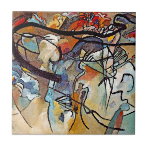 Azulejo De Cerâmica Wassily Kandinsky - Composição Cinco Abstrato