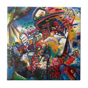 Azulejo De Cerâmica Wassily Kandinsky - Paisagem Urbana de Moscou Arte