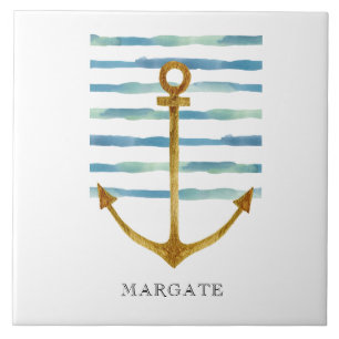 Azulejo De Cerâmica Watercolor ANCHOR Coastal Beach MARGATE